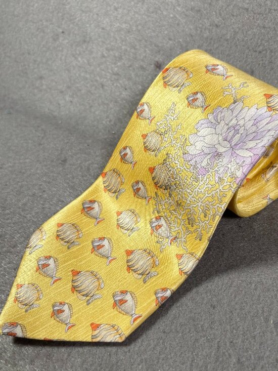 Leonard Paris Other - Leonard Paris Silk Tropical Fish Coral Floral Tie Made in Italy